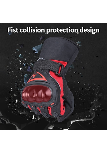 Jeehugo Kış Motosiklet Eldiveni, Gecelik Yansıtıcı, Dokunmatik Ekran, Su Geçirmez, Soğuk Hava İçin Yeşil-l