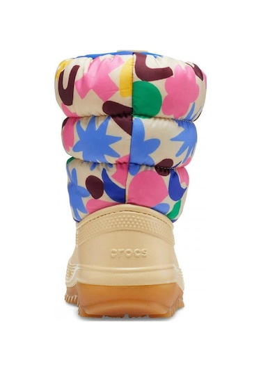 Crocs Classic Neopuff Geo Shapes Boot K Çocuk Çizmesi - Bej / Multi Bej