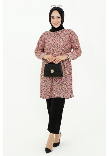 Efdal Çiçek Desen İkili Takım 532 - Pudra