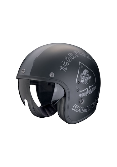 Scorpion Belfast Evo Spade Açık Motosiklet Kaskı Mat Siyah Gümüş