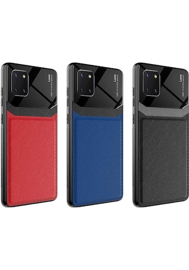 Samsung Galaxy Uyumlu Note 10 Lite Kilif Lens Deri Görünümlü Tpu Kapak 499700010