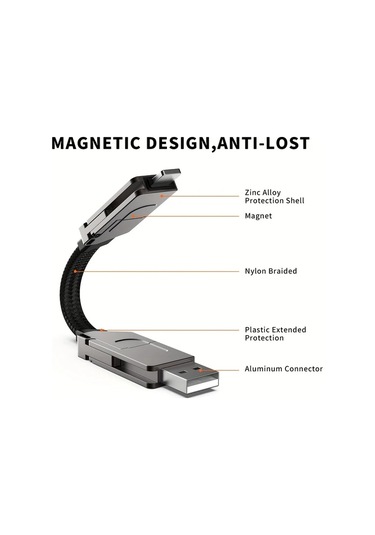 Honeybeeshop 4 İnç 1 Süper Hızlı Şarj Usb Tip C Veri Kablosu Alüminyum Alaşımlı Turuncu 15 5 Cm Düz Şekil İphone Uyumlu Samsung Xiaomi One Plus İçin