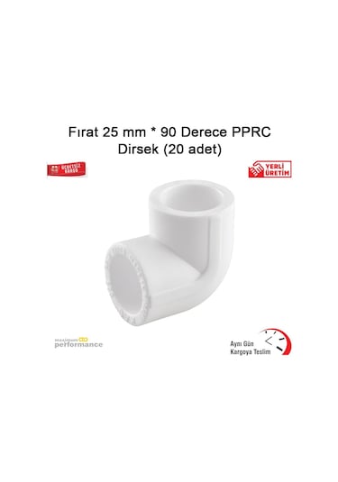 Fırat 25 Mm * 90 Derece Pprc Dirsek (20 Adet)
