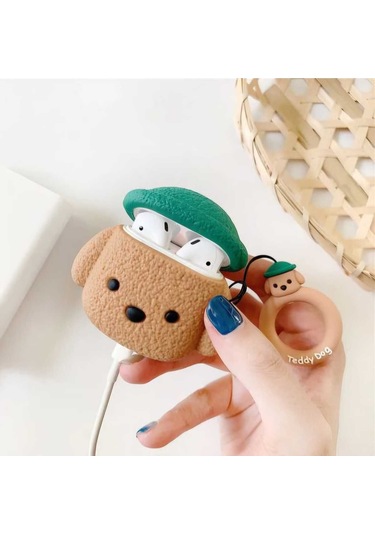 Iphone 1/2. Nesil Uyumlu Koruyucu Bluetooth Kulaklık Kılıfı Figürlü Teddy Airpods 1/2. Nesil