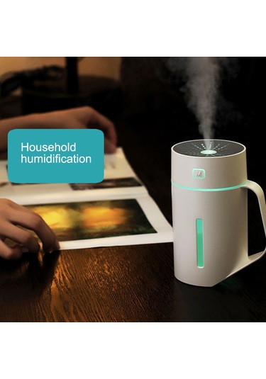 Honmex Usb Ev Ofis Nemlendirici 420ml Büyük Kapasite Led Işıklı Hava Temizleyici Sprey Pembe Pil Yok