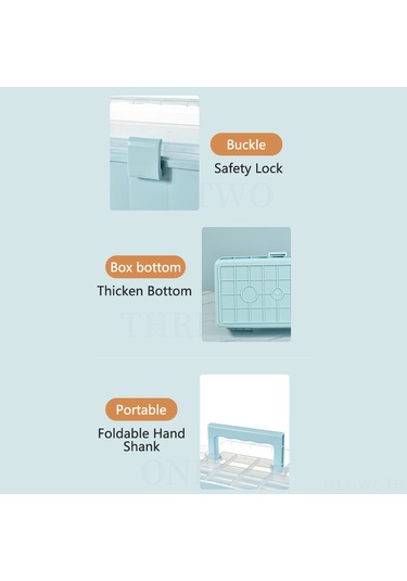 Wezone Büyük Kapasiteli Ev Tipi Tıbbi Sandık, 3 Katlı Şeffaf İlaç Saklama Kutusu, Su Geçirmez, Taşınabilir Gri Renk Gri