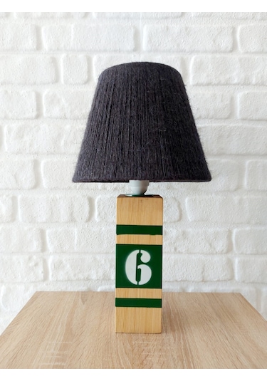 Retro Now Dock Yeşil Ahşap Ayakli Abajur