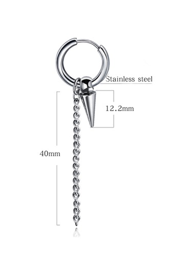 Ehediye Chavin Çelik Sallantılı Tekli Bayan Erkek Küpe Ef36