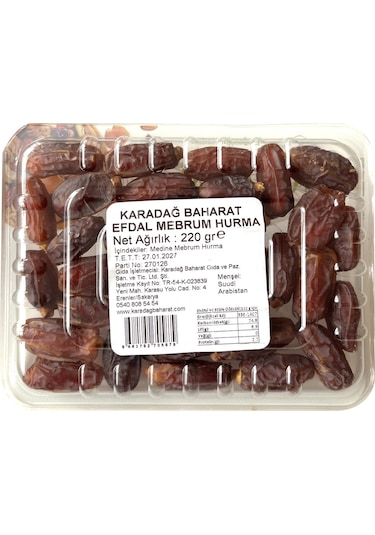 Karadağ Efdal Medine Mebrum Hurma 220 Gr X 3 Adet 220 G