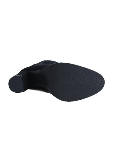 Poletto Hakiki Deri /tekstil Sıyah Çizme Topuklu 363 58 S-2160 Siyah