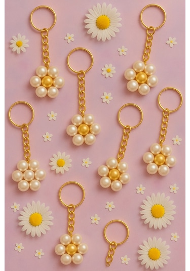 30 Adet Papatya Anahtarlık - Hediyelik Anahtarlık - Sadece Anahatarlıktır