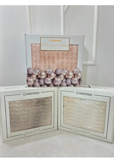 Nivemeshome Reflections Pudra 3 Parça Battaniye Seti Merinos Pudra