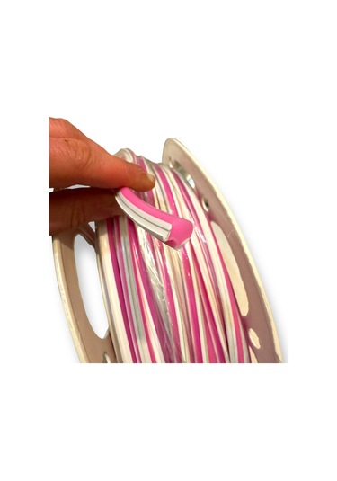 Pembe 6mm İkinci Nesil Silikon Neon Led Şerit Kılıfı 5 Metre Difüzör Tüp Led Hariç Pembe