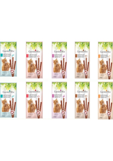 Garden Mix Karışık Kedi Stick Ödül Maması 10'lu 3 x 5 G