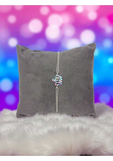 Renkli Taşlı Kraliçe Tacı Figürlü 925 Ayar Gümüş Kadın Bileklik Zarif Ve Gösterişli Tasarım Gümüş