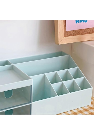 Ganzhoushop Masaüstü Saklama Kutusu Çoklu Izgara Tasarım Sevimli Güzel Masaüstü Düzenleyici Saklama Kutusu Kırtasiye Kalemler İçin