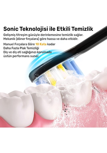 Npo Nicefeel X610-z 40000vps Şarjlı Sonic Diş Fırçası Siyah