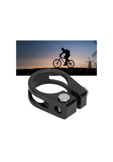 Fosenze 2 Adet Alüminyum Bisiklet Oturma Tüp Klembi - 25.4mm Delikli Vidalı - Hafif, Dayanıklı - Ölçek Ayarı Kolay - Siyah - Deadlift, Denge Bisikleti Uyumlu Siyah