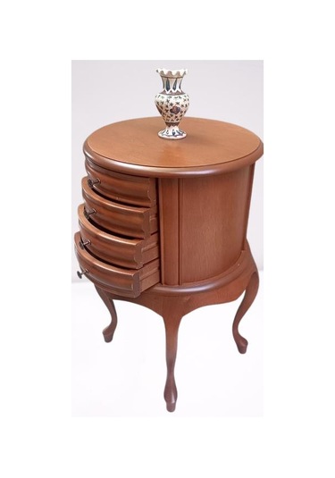 Komodin Şifonyer Model 90388 4 Çekmeceli Tahin Aslan Ayak Bombe Silindir El Yapım