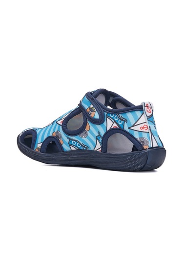 Günlük Unisex Çocuk Aqua Sandalet Esnek Kaymaz Taban Cırtlı Yazlık Deniz Kreş Ayakkabı 141 Lacivert Gemici