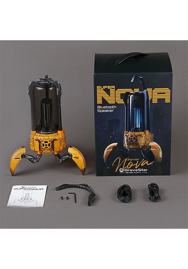 Gravastar Süpernova 25w Bluetooth Hoparlör, Taşınabilir Stereo Ses Bombası, Rgb Işıklı, 2 Adet, Sarı