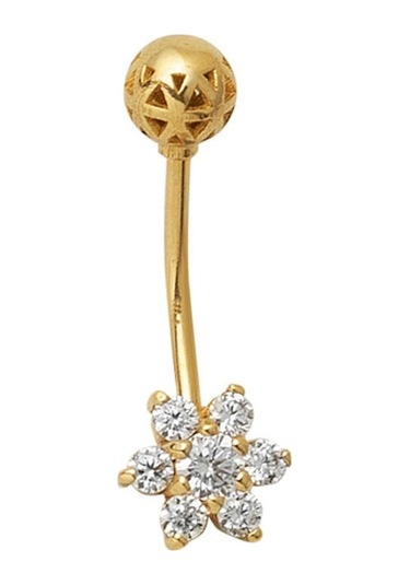 Bilezikci Papatya Model 14 Ayar Altın Göbek Piercing Vaad33056 Sarı