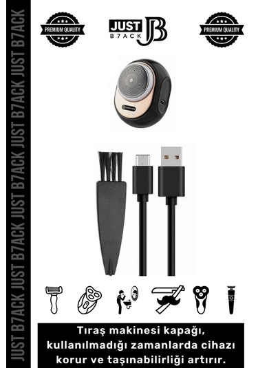 Just B7ack Seyahat Mini Taşınabilir Kablosuz Tıraş Makinesi