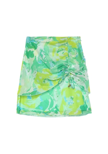 Olla Collection Desenli Tül Etek Mint Mint Yeşili