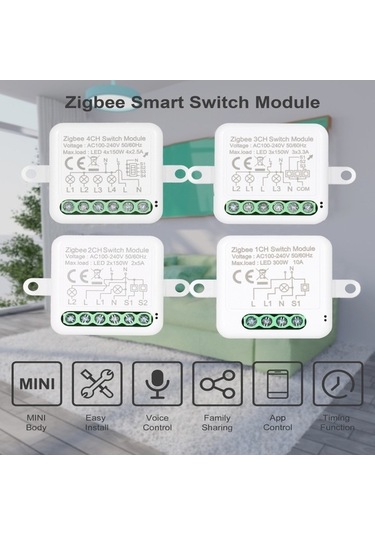 Dancemonkey 1ch Zigbee Mini Anahtar Röle Modülü - 2yönlü, Alexa/google Home Dostu