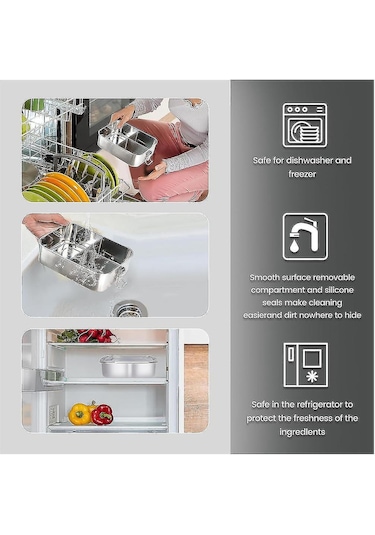 Paslanmaz Çelik Öğle Yemeği Kutusu, 1200 Ml Öğle Yemeği Kutusu, Çıkarılabilir Bölmeli Sızdırmaz, Öğle Yemeği Kutuları, Enviro Hk Çok Renkli