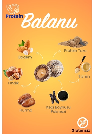 Meyveli Tahinli & Fındıklı Protein Topları 55gr X3 Adet