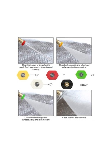 Novahub Yüksek Basınçlı 5 Parça Nozul Seti, 4000 Psı, Paslanmaz Çelik, Hızlı Bağlantılı