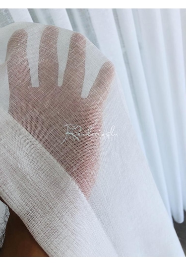 Tül Perde Simli Keten Pırıltı Iplik Etek Kurşun Sarım Ekru