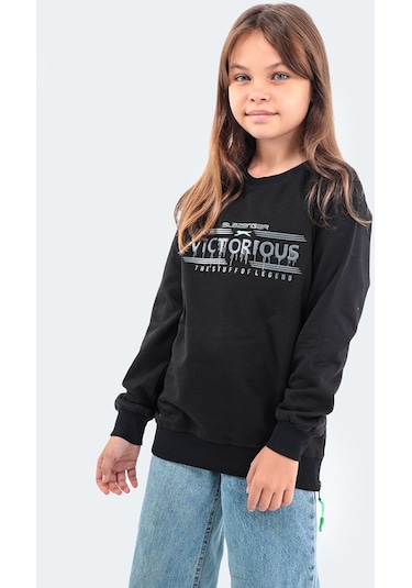 Slazenger DUNA IN Çocuk  Siyah Sweatshirt