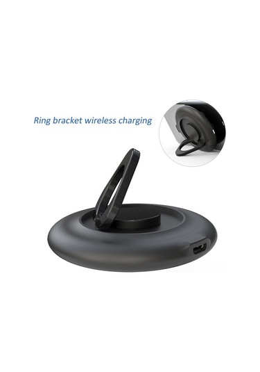 Wisdomselect Kablosuz Şarj Cihazı Hızlı Şarj Kablosuz Şarj Pedi Vantuz Halka Braketi Kablosuz Şarj Cihazı Halka Braketi Siyah Yok Vantuzlu 1l4a94