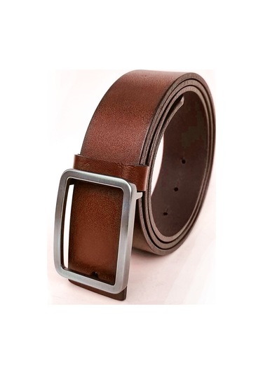 Hakiki Deri Kemer Erkek Spor Taba İğne Toka 4 CM / Rs1016 Si Taba