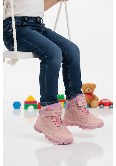 Ayakmod Pembe Kürklü Kaymaz Cırtlı Kız Çocuk Bot 2082 P Pembe