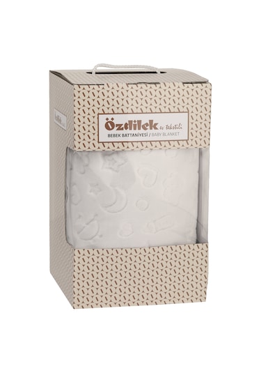 Özdilek Embos Bebek Battaniye 100x120 Açık Gri Açık Gri