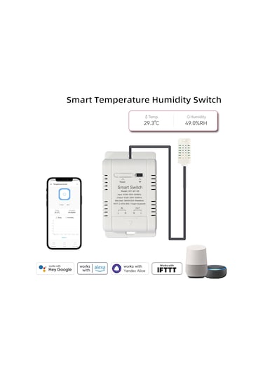 Vkemall Ewelink Wifi Sıcaklık Nem Anahtarı Mobil Telefon App Kontrolü Termostatı