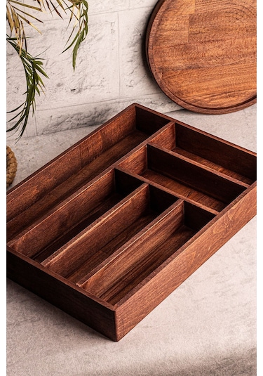 Snippy Holdy - Çekmece İçi Kaşıklık Kepçelik Düzenleyici 6 Bölmeli Çekmecelik Ahşap