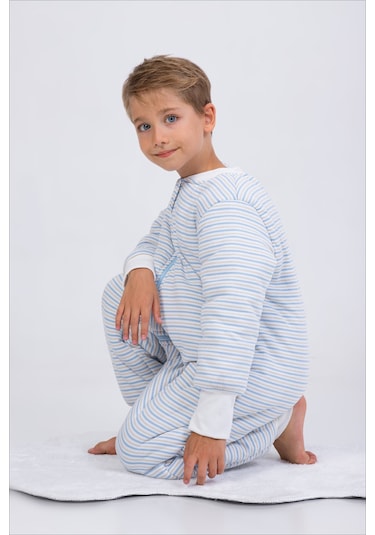 Erkek Çocuk Kalın Elyaf Dolgulu Premium Kalite 2.5 Tog Desenli Uyku Tulumu-mavi-sarı Mavi - Sarı