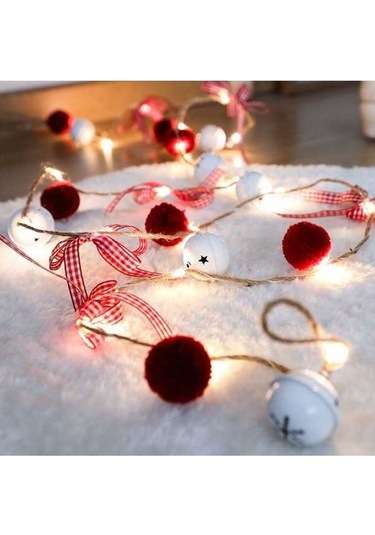Maoyaya Noel Led Işık Zinciri: 2 Metre 20 Led Pil İle Çalışan Dekoratif Çan Ve Top Modelleri Diğer