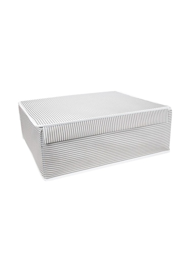 Alas Çok Amaçlı Baza Kutusu Gri Çizgili Tekli 50x40x19 Cm Gri