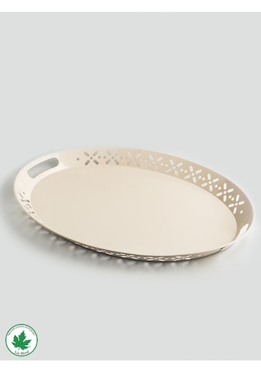 Lin Metal Lalin Tepsi - Krem