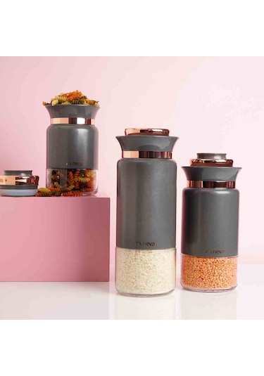 N2751 Sweet Premıum Grizay 3 Lü Kavanoz Seti