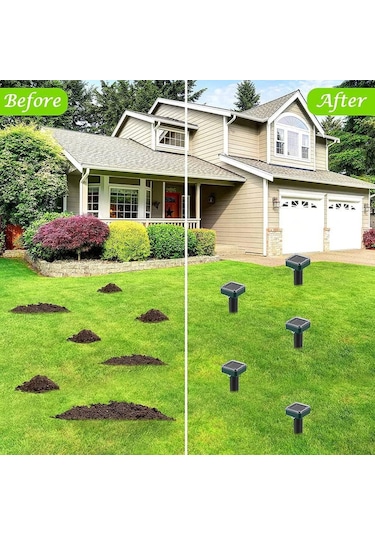 Ximistore9 Güneş Enerjili Ultrasonik Hayvan Kovucu, 40 Fişek Çapında Etki Alanı, Seri Nli Kli , 8 Adet Yeşil Plasti K Model