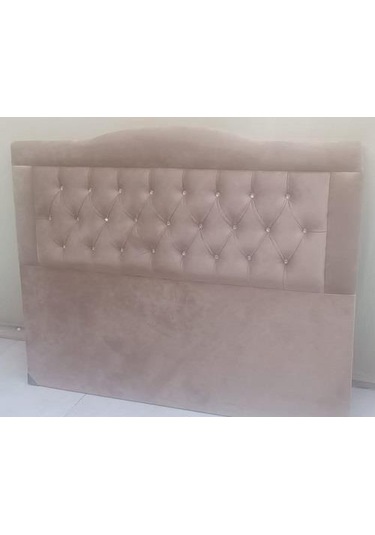 Dk El Yapımı Kapitoneli Çift Kişilik Başlık Tay Tüyü Kumaş Sütlü Kahverengi 140 CM 1448bng90308