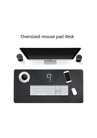 Pazly Cbtx Çok İşlevli Pu Deri Mouse Pad Klavye Pedi, 80x40cm Siyah-kırmızı, Bilgisayar Masası Mat