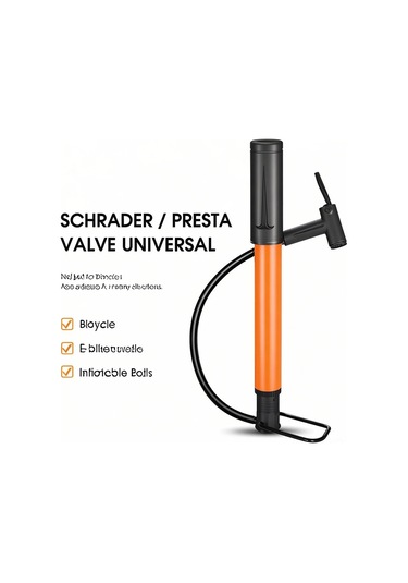 Ranyeek West Bıkıng Taşınabilir Bisiklet Pompası, 90psı Yüksek Basınç, Alüminyum Gövde, Bisiklet Ve Toplar İçin Siyah