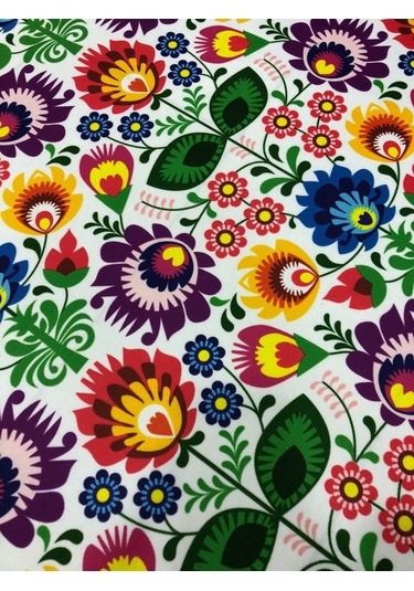 Botanik Çiçek Desenli Dijital Baskılı Kumaş